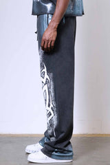 First Row Tribal baggy Jogger Set Black