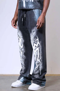 First Row Tribal baggy Sweat Pant Black
