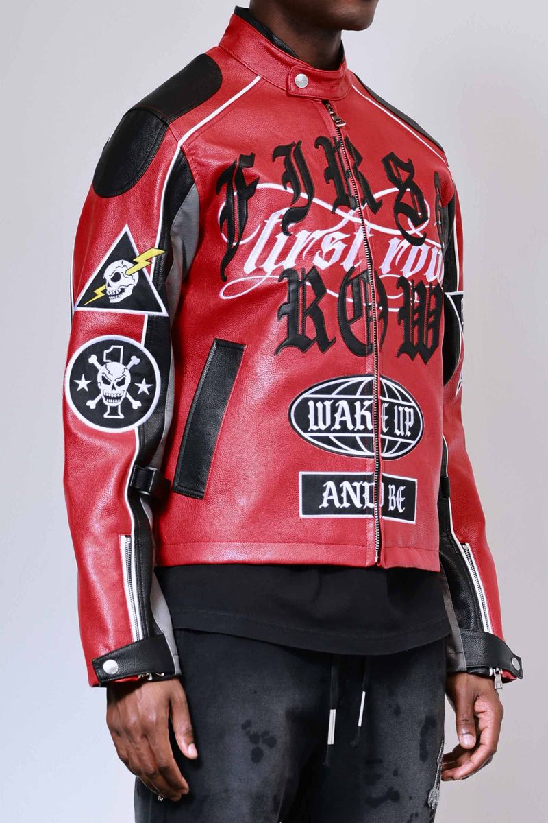 First Row Wake Up And Be Fierce Racing Jacket Red – VIP Clothing