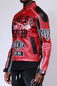 First Row Wake Up And Be Fierce Racing Jacket Red