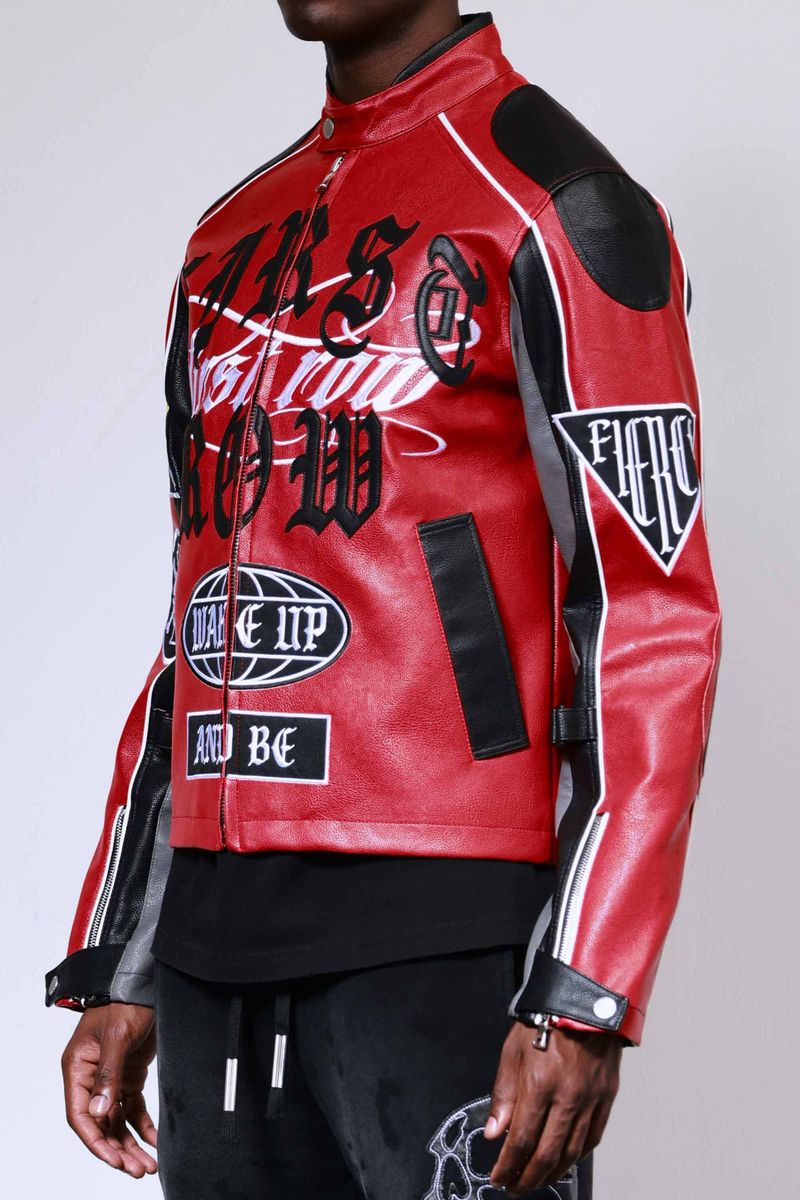 First Row Wake Up And Be Fierce Racing Jacket Red