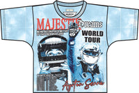 Majestik Men's Rhinestone Garment Dyed DTG Print Tee Blue