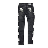 Mixed Emotion Monogram Jeans Black Wash