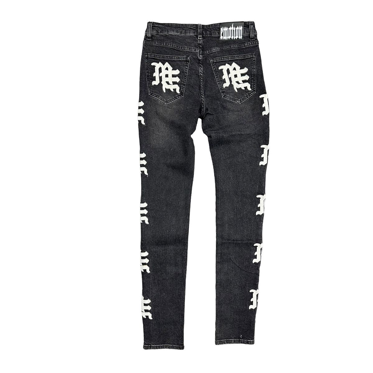 Mixed Emotion Monogram Jeans Black Wash