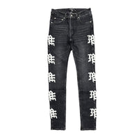 Mixed Emotion Monogram Jeans Black Wash