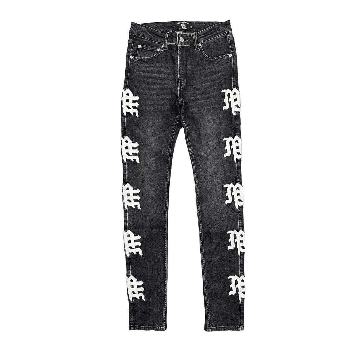 Mixed Emotion Monogram Jeans Black Wash
