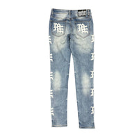 Mixed Emotion Monogram Jeans Blue Wash