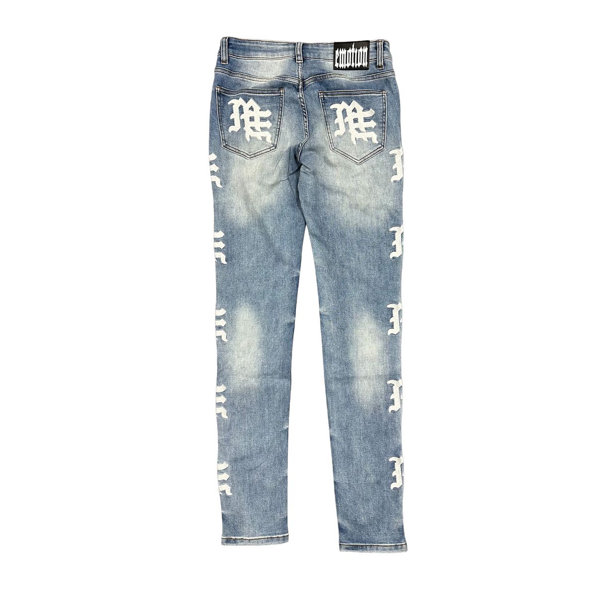 Mixed Emotion Monogram Jeans Blue Wash