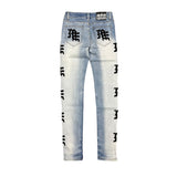 Mixed Emotion Monogram Jeans Light Blue Wash
