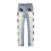 Mixed Emotion Monogram Jeans Light Blue Wash