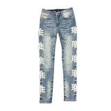 Mixed Emotion Monogram Jeans Blue Wash