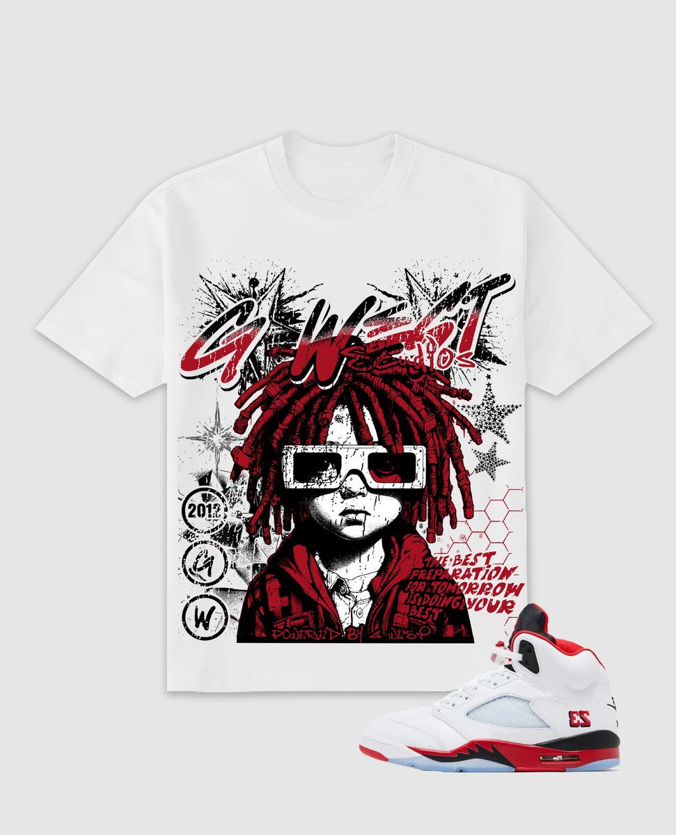 G west Men's Urban Genesis Tee White/red/black