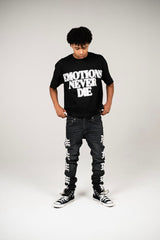 Mixed Emotion Monogram Jeans Black Wash
