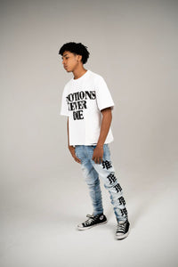 Mixed Emotion Monogram Jeans Light Blue Wash