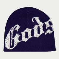 Godspeed Og Logo Studded Beanie Navy/White