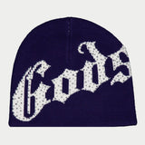 Godspeed Og Logo Studded Beanie Navy/White