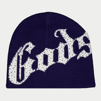 Godspeed Og Logo Studded Beanie Navy/White