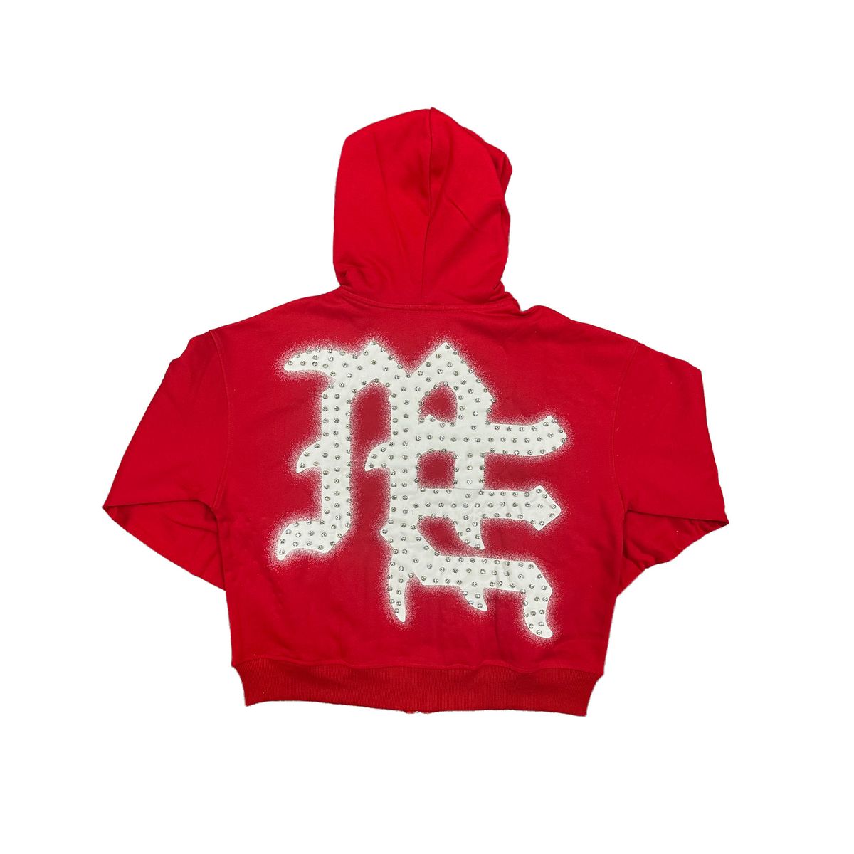 Mixed Emotion ‘End’ Rhinestone Hoodie Red