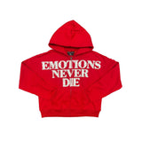 Mixed Emotion ‘End’ Rhinestone Hoodie Red