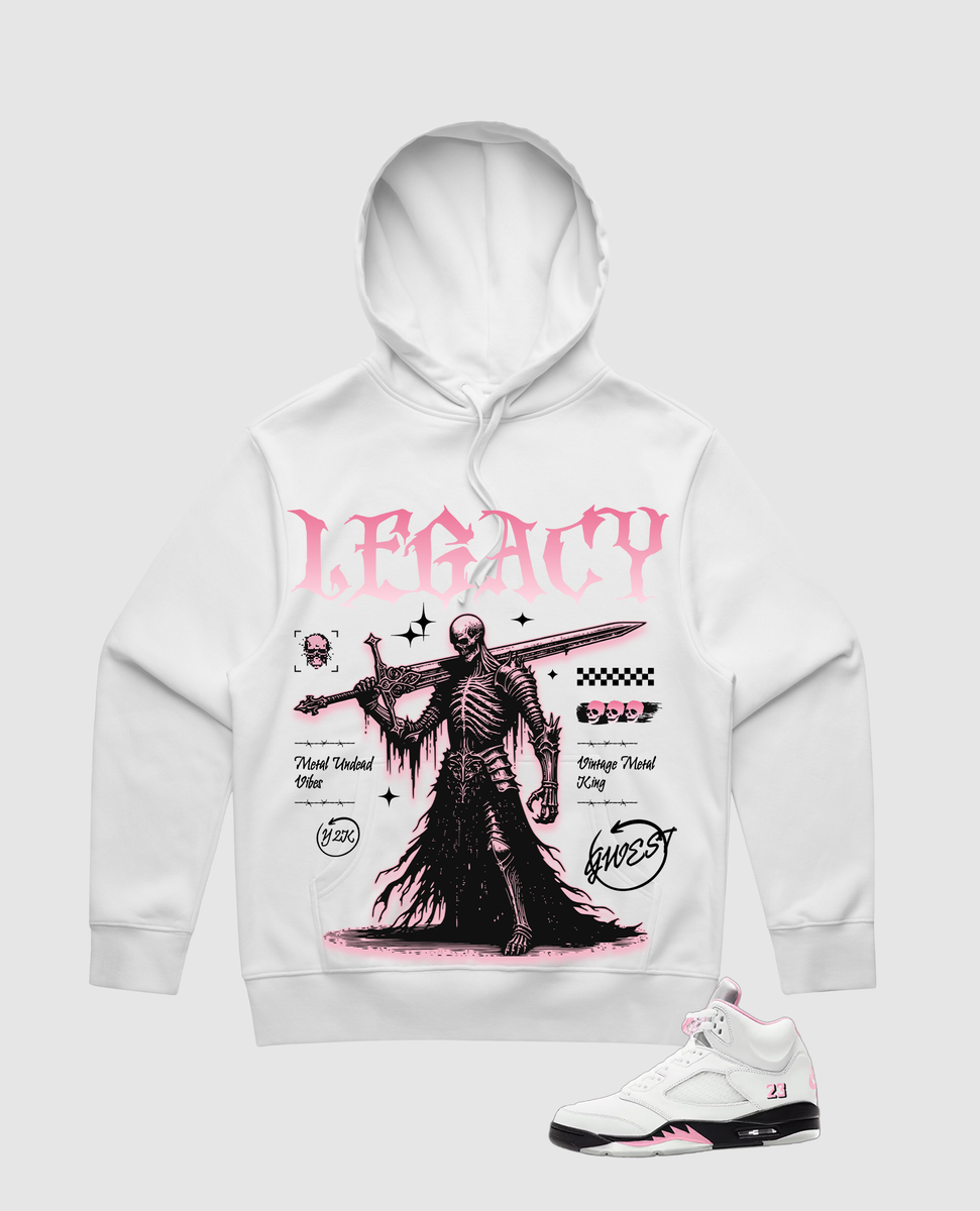 G west Men's Metal undead hoodie white/pink