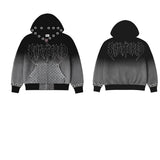 Shattered Hearts Work Jacket Studded Hoodie Black