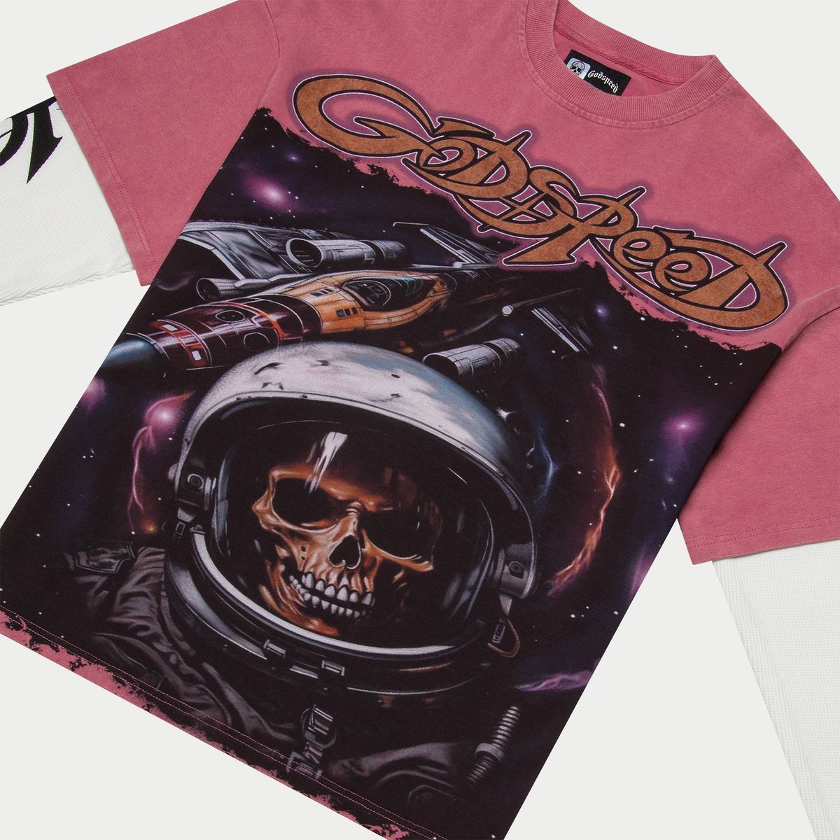 Godspeed Space Traveler Layered L/S Tee Pink