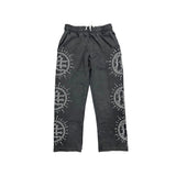 Mixed Emotion Eclipse Rhinestone Jogger set Grey Acid Wash