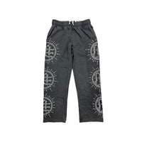 Mixed Emotion Eclipse Rhinestone Jogger set Grey Acid Wash