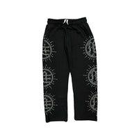 Mixed Emotion Eclipse Rhinestone Sweatpants Black