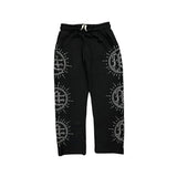 Mixed Emotion Eclipse Rhinestone Sweatpants Black