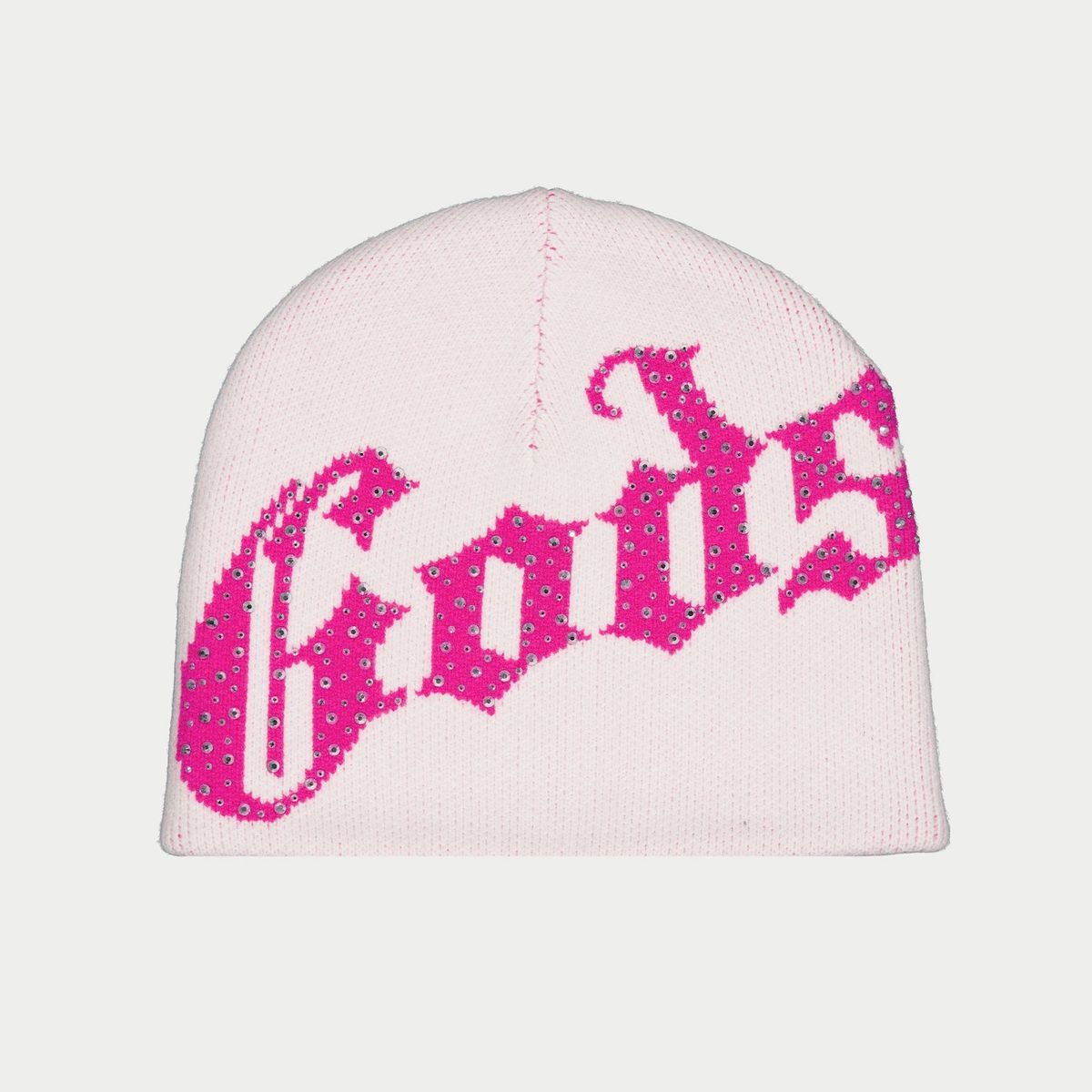 Godspeed OG Logo Studded Beanie Pink/White