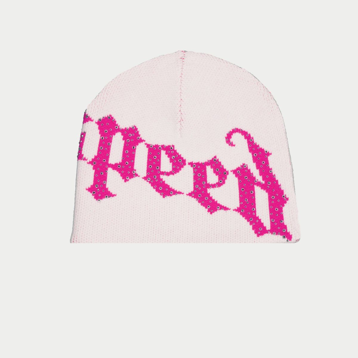 Godspeed OG Logo Studded Beanie Pink/White
