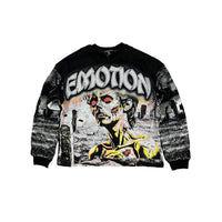Mixed Emotion Rhinestone Tombstone long Sleeve tee Black