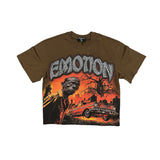 Mixed Emotion Rhinestone Apocalypse Tee Brown