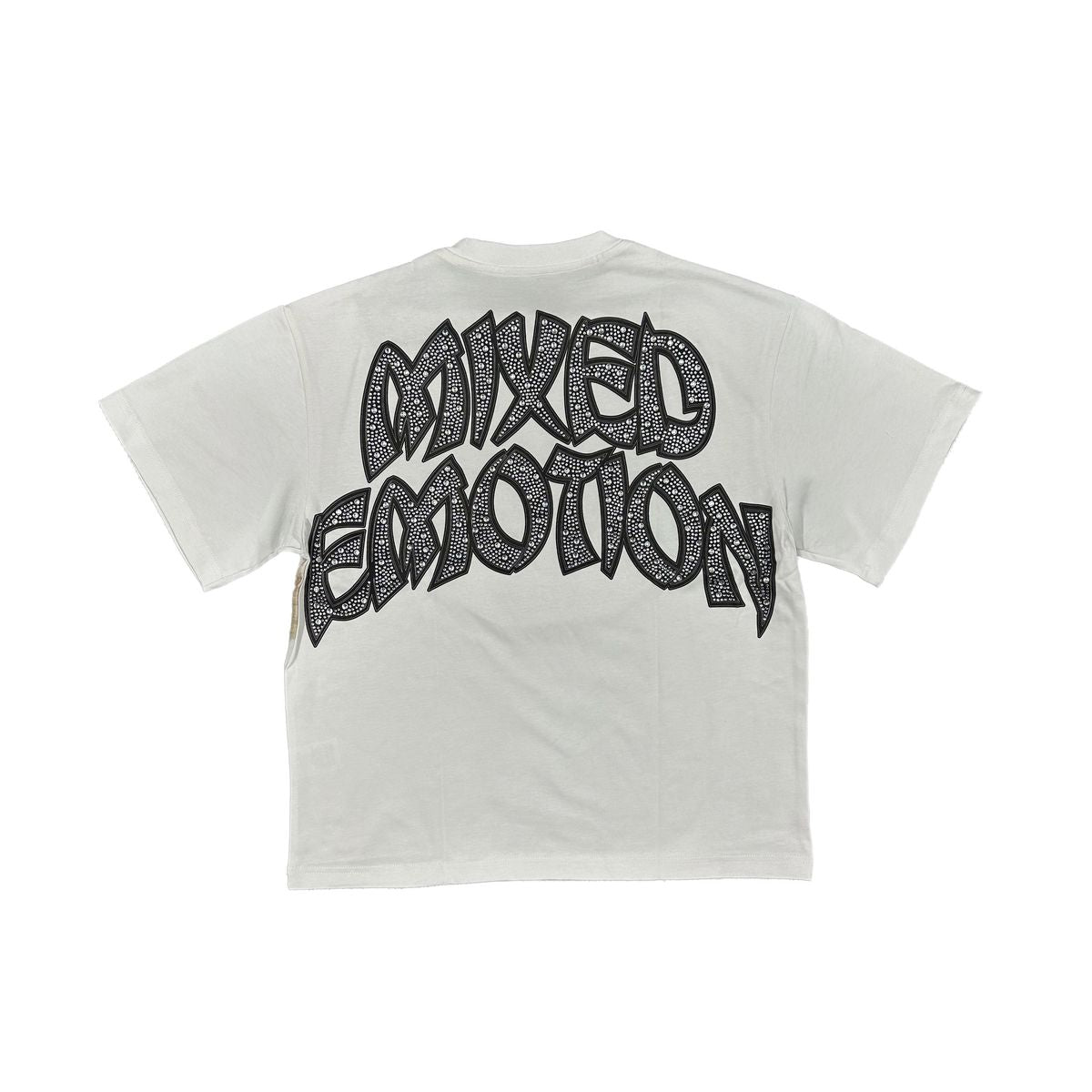 Mixed Emotion Rhinestone Arch Angel Tee white