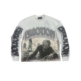 Mixed Emotion Rhinestone Resurrection long Sleeve tee White