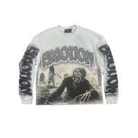 Mixed Emotion Rhinestone Resurrection long Sleeve tee White