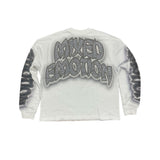 Mixed Emotion Rhinestone Resurrection long Sleeve tee White