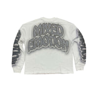 Mixed Emotion Rhinestone Resurrection long Sleeve tee White