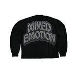 Mixed Emotion Rhinestone Sunrise thermal Long Sleeve tee Black