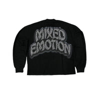 Mixed Emotion Rhinestone Sunrise thermal Long Sleeve tee Black