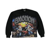Mixed Emotion Rhinestone Sunrise thermal Long Sleeve tee Black