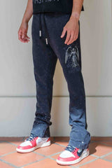 First Row Made In Heaven Shining Angel Stacked Jogger set Black