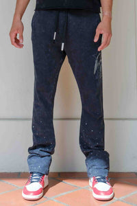 First Row Made In Heaven Shining Angel Stacked Jogger set Black