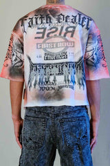 First Row Sacred Vow Honor Rhinestone Crop Tee Pink
