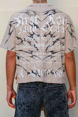 First Row Sacred Vow Studded Crop Tee Beige