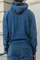 First Row Made In Heaven Gathered Star Stacked Jogger set Dark Grey