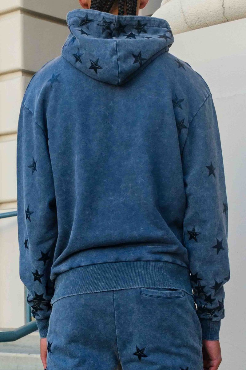 First Row Made In Heaven Gathered Star Stacked Jogger set Dark Grey