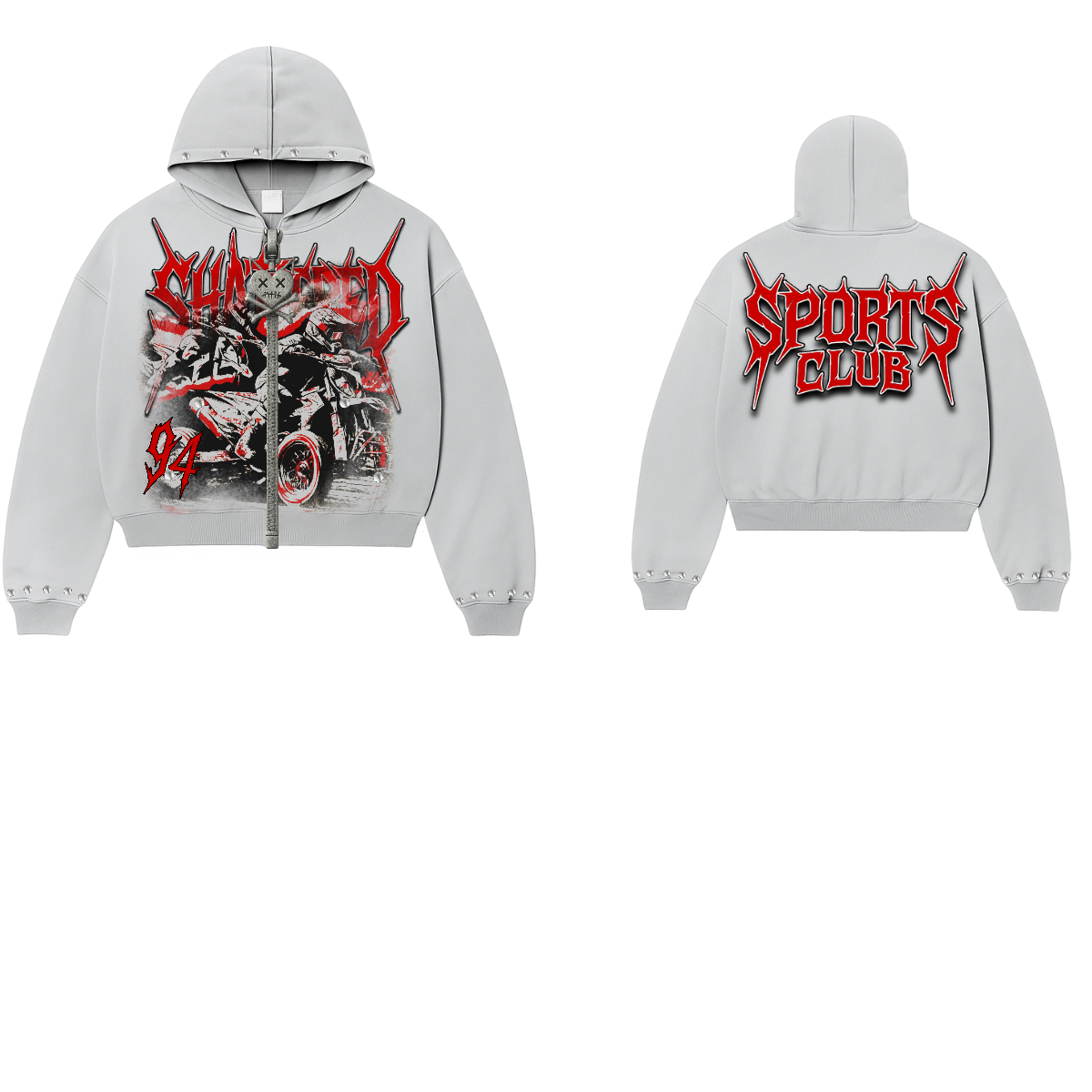 Shattered Hearts Sports Club 94 Hoodie Grey