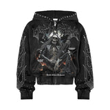 Vtilted Death Proof Zip up Hoodie Washed Black